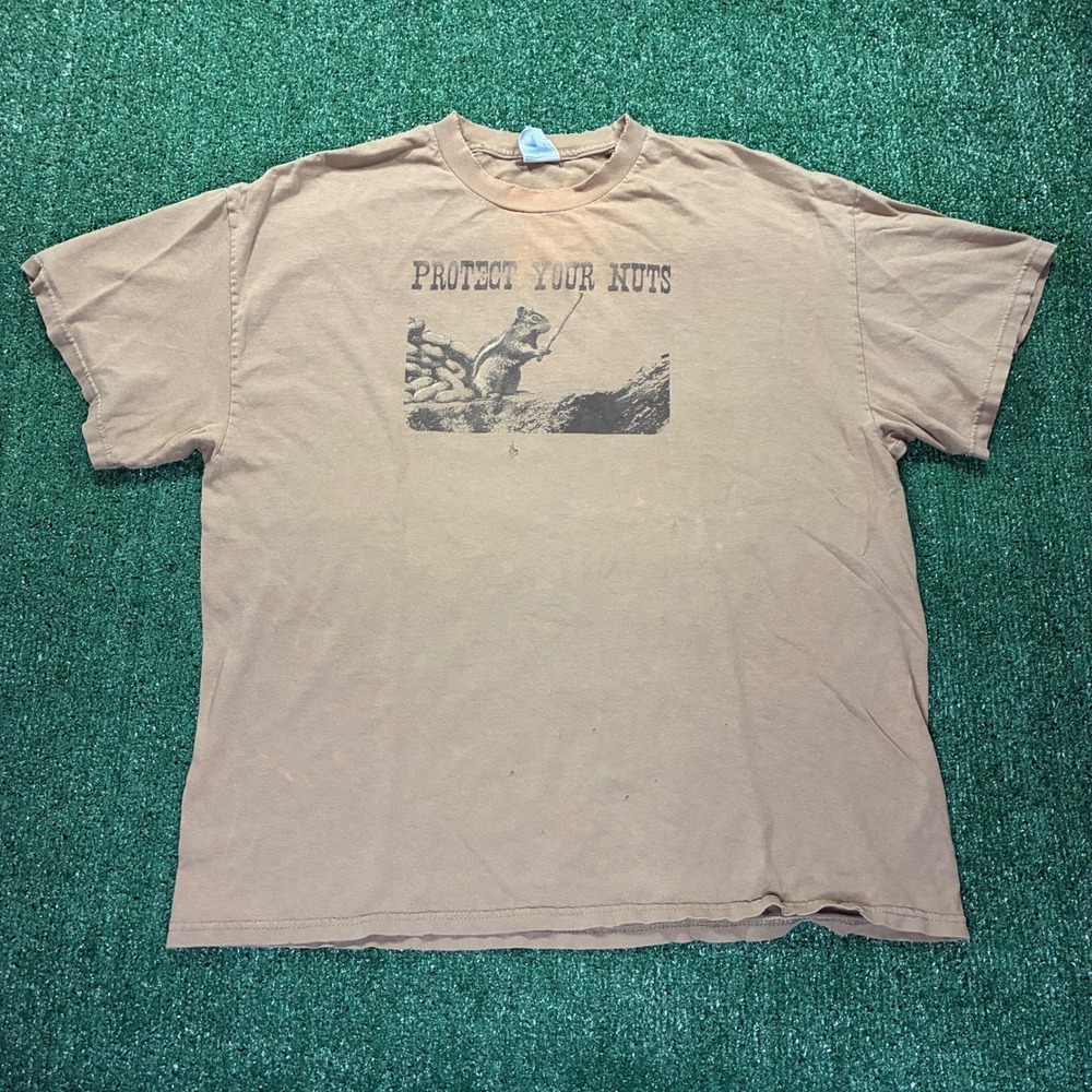 Y2K Protect Your Nuts Squirrel Humor Graphic‎ T-shirt